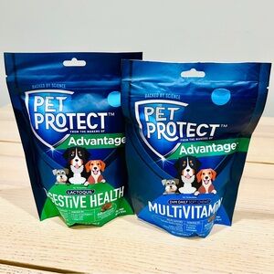 2x Pet Protect Lactoquil Digestive Health Chews 60 + dog multivitamin chews 60
